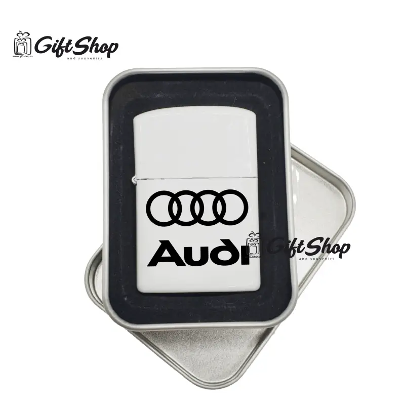 Audi, bricheta metalica gravata laser cu mesaj model 2